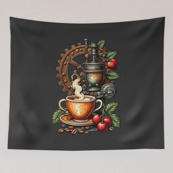 Item preview, Barista Mechanics - Steampunk Espresso Machine & Coffee Cherries 01 designed and sold by Shift-Bloom.