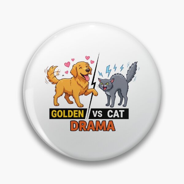 Item preview, Golden Retriever Vs Cat Drama designed and sold by zoughlal.