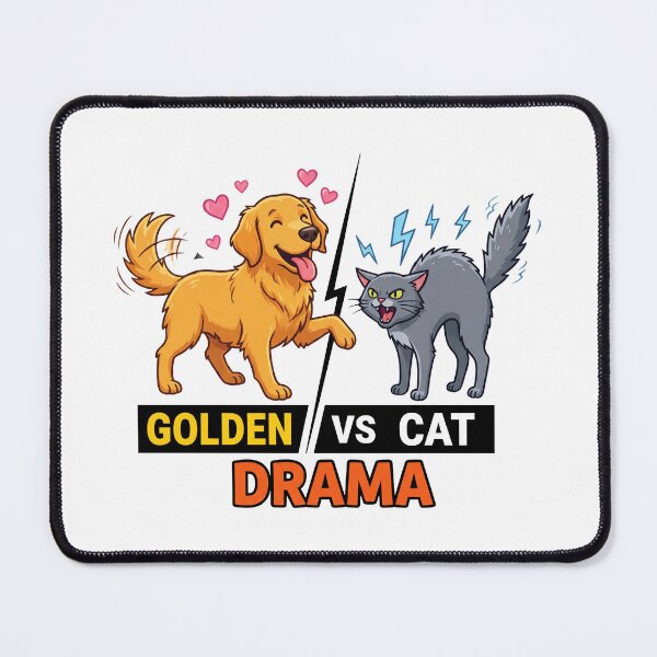 Item preview, Golden Retriever Vs Cat Drama designed and sold by zoughlal.