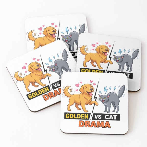 Item preview, Golden Retriever Vs Cat Drama designed and sold by zoughlal.