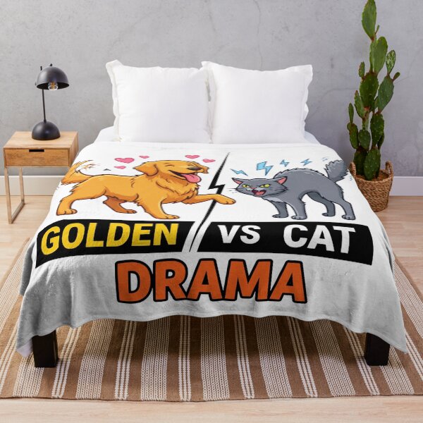Item preview, Golden Retriever Vs Cat Drama designed and sold by zoughlal.