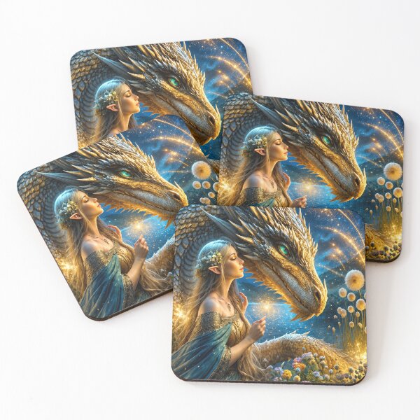 Item preview, Dragon and Elf Bond – Enchanted Fantasy Dragon Companion Magical Design designed and sold by DrakariArt.