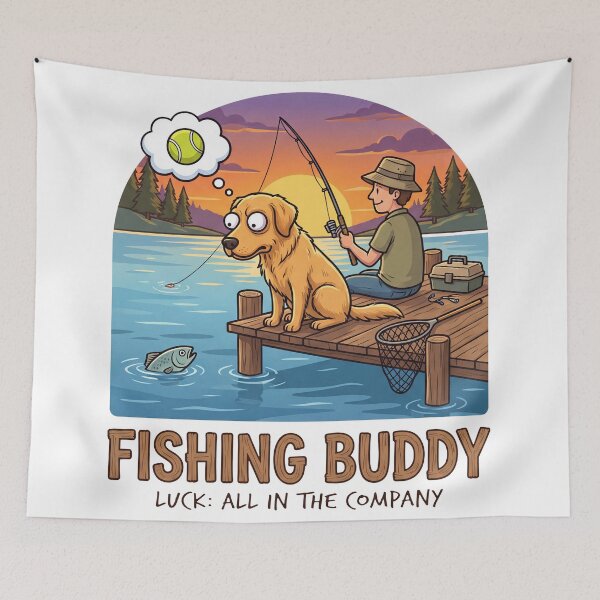 Item preview, Golden Fishing Buddy Luck designed and sold by zoughlal.