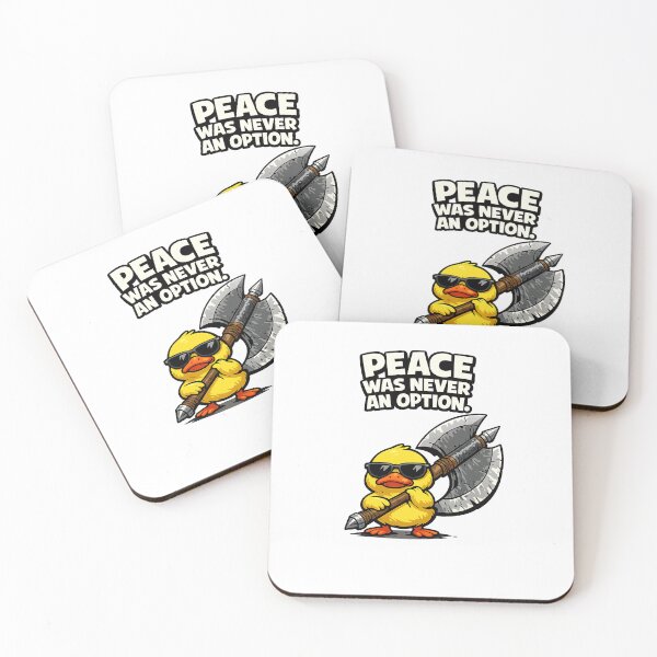 Item preview, Peace Was Never An Option Duck Sticker | Funny Battle Axe Duck Cartoon designed and sold by Doodlynx.