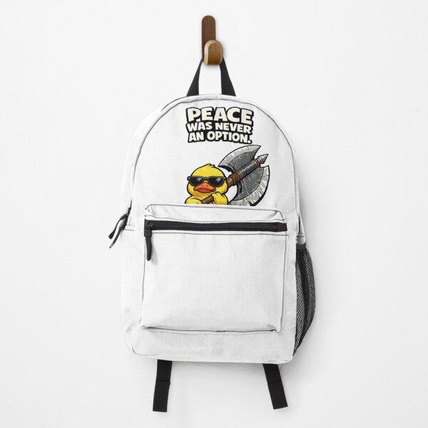 Item preview, Peace Was Never An Option Duck Sticker | Funny Battle Axe Duck Cartoon designed and sold by Doodlynx.