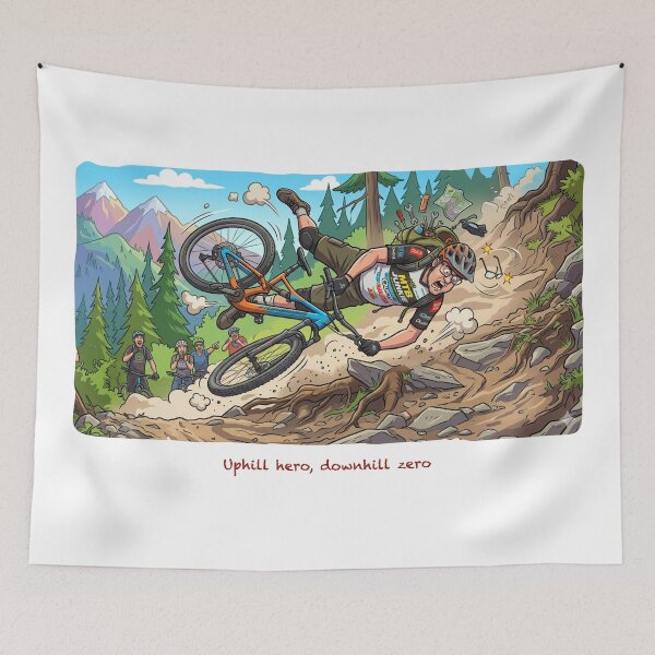Item preview, Uphill Hero Downhill Zero designed and sold by AcornAndPebble.