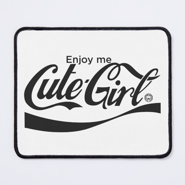Item preview, Enjoy me: Cute-Girl - Coca-Cola Logo Parody (Black Edition) designed and sold by devilinfluencer.