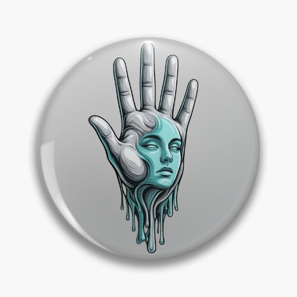 Item preview, Surreal Hand Face Illustration | Melting Psychedelic Art | Gothic Aesthetic T-Shirt Design designed and sold by designbyuzi.