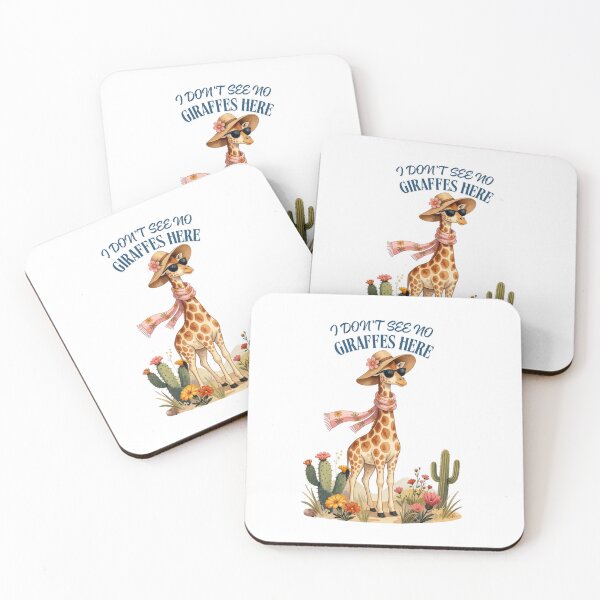 Item preview, [Inspired By Gracie]  Funny Giraffe in Sun Glasses, hat and Scarf with the Quote “I Don’t See  No Giraffes Here” designed and sold by MKTreasures.