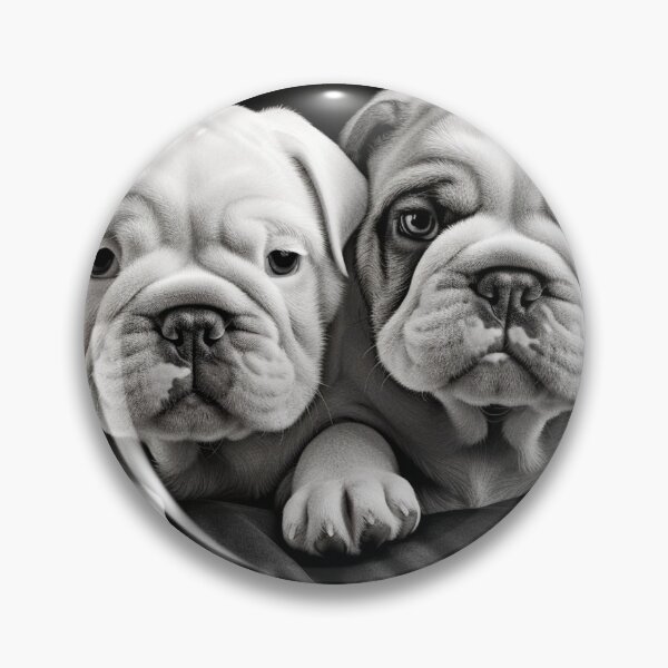 Item preview, Two Baby Bulldogs on Black Silk designed and sold by djovan.