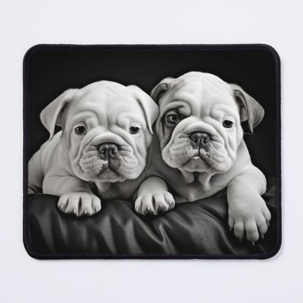 Item preview, Two Baby Bulldogs on Black Silk designed and sold by djovan.