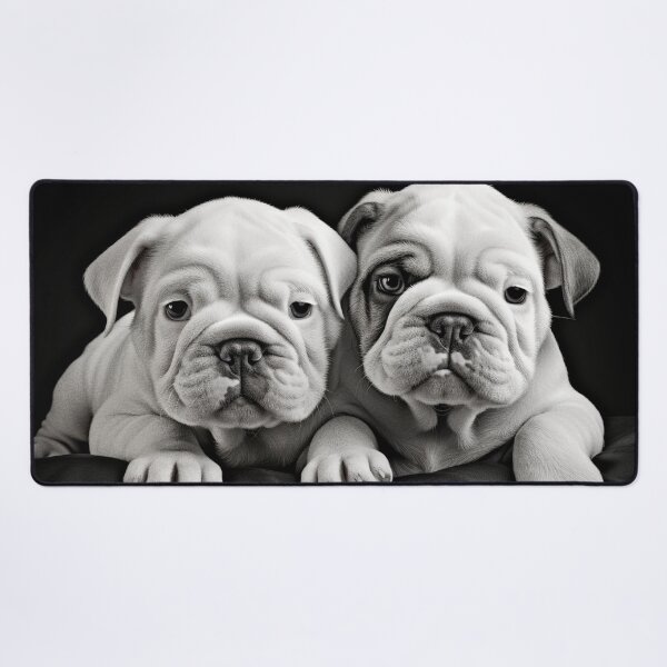 Item preview, Two Baby Bulldogs on Black Silk designed and sold by djovan.
