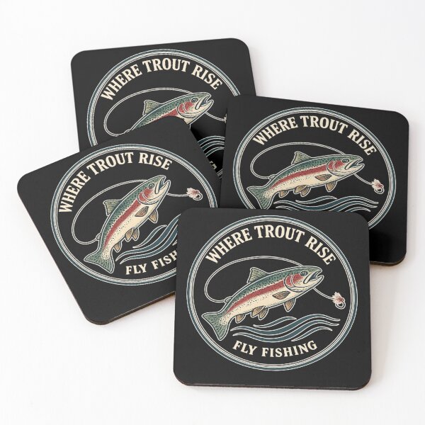 Item preview, Vintage Rainbow Trout Fly Fishing  designed and sold by OddHobbyClub.