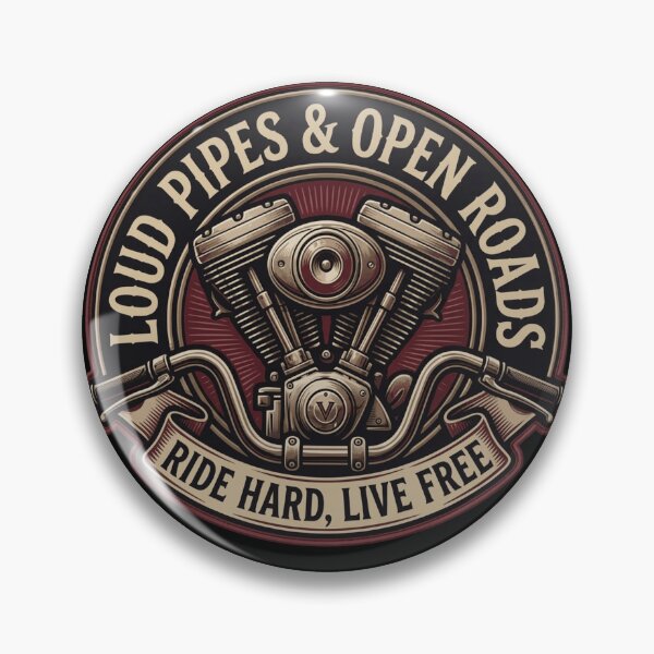 Item preview, Loud Pipes & Open Roads Ride Hard Live Free V-Twin Motorcycle T-Shirt & Gift designed and sold by BassLineDesign.