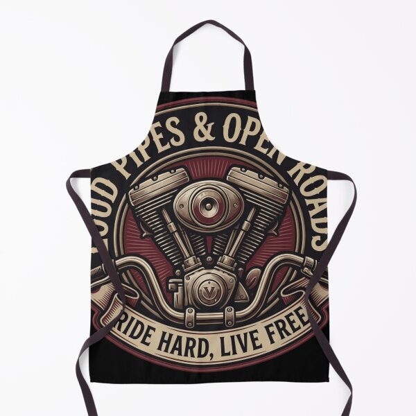 Item preview, Loud Pipes & Open Roads Ride Hard Live Free V-Twin Motorcycle T-Shirt & Gift designed and sold by BassLineDesign.
