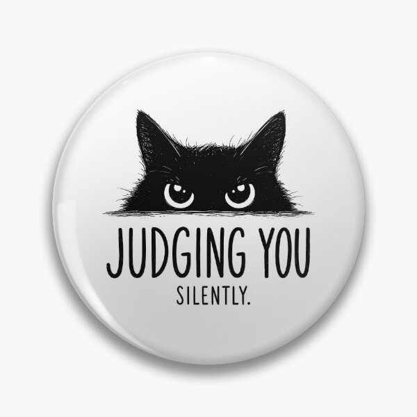 Item preview, Judging You Silently Funny Black Cat designed and sold by lvlupthreads.