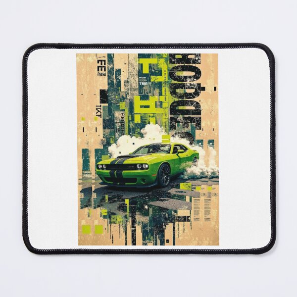 Item preview, Dodge Challenger Lime Green Muscle Car Urban Abstract T-Shirt designed and sold by Mediagraphic.