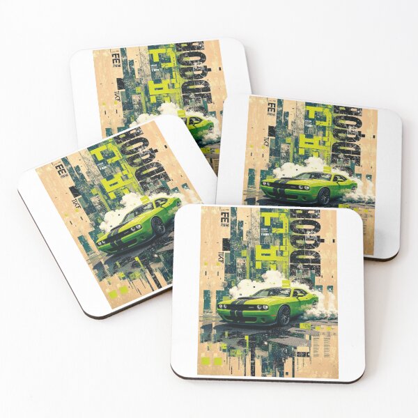 Item preview, Dodge Challenger Lime Green Muscle Car Urban Abstract T-Shirt designed and sold by Mediagraphic.