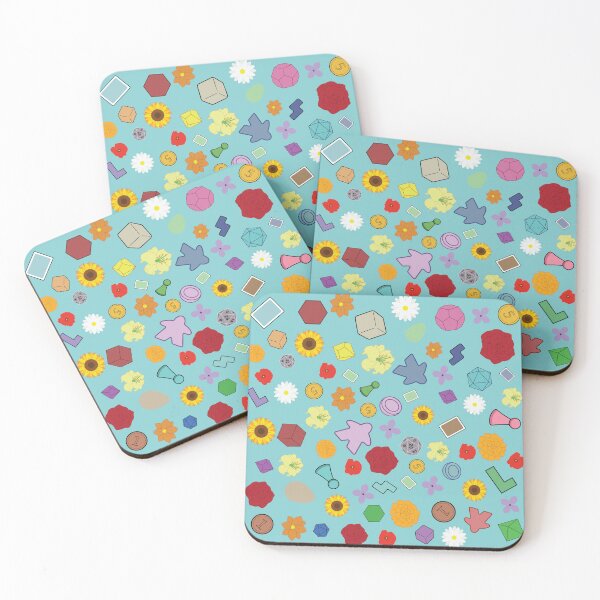 Item preview,  Board Game Floral Pattern | Meeples, Dice, Cards & Game Pieces on light blue designed and sold by Hallowed Artistry.