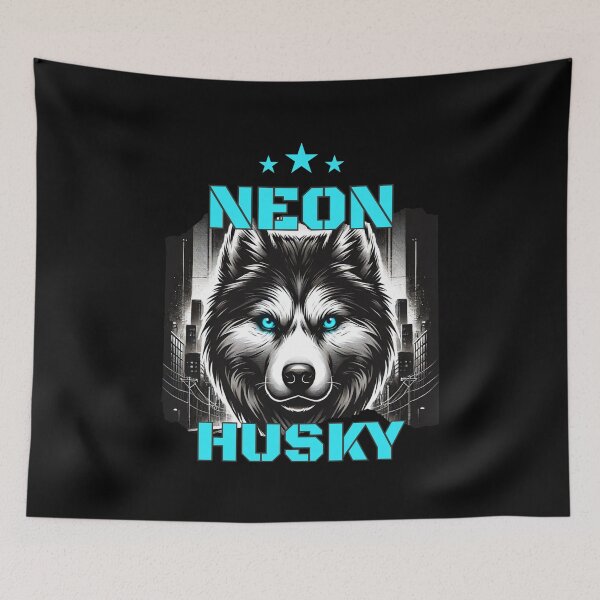 Item preview, Neon Husky Urban Wolf Graphic designed and sold by Echoes of Lion Studio.