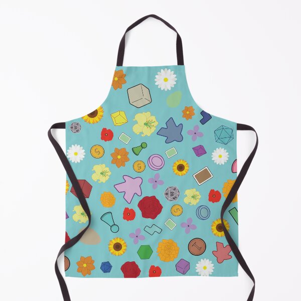Item preview, Board Game Floral Pattern | Meeples, Dice, Cards & Game Pieces on light blue designed and sold by Hallowed Artistry.