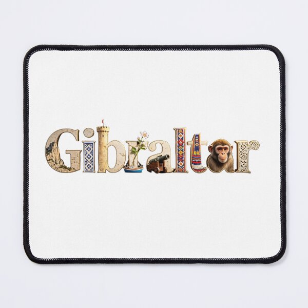 Item preview, Gibraltar Landmark Typography Travel Design | Iconic Rock & Heritage Art designed and sold by VladisWorld.