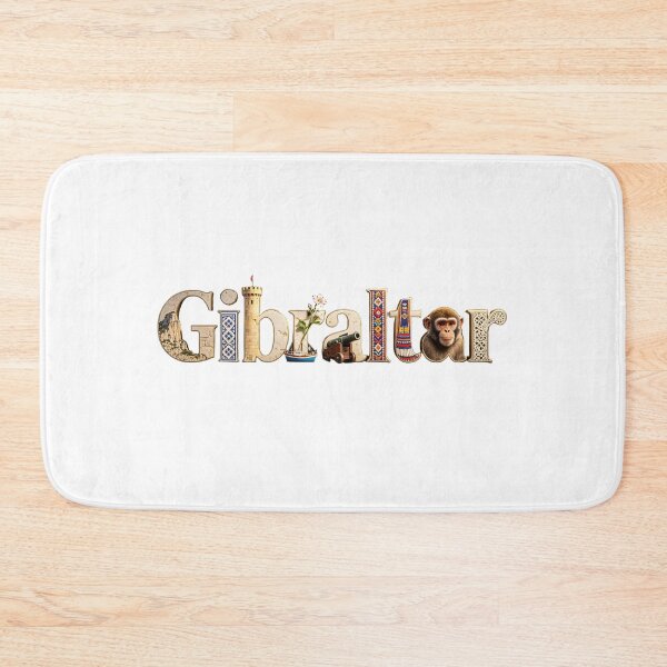 Item preview, Gibraltar Landmark Typography Travel Design | Iconic Rock & Heritage Art designed and sold by VladisWorld.