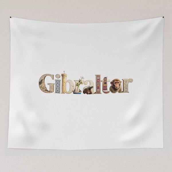Item preview, Gibraltar Landmark Typography Travel Design | Iconic Rock & Heritage Art designed and sold by VladisWorld.