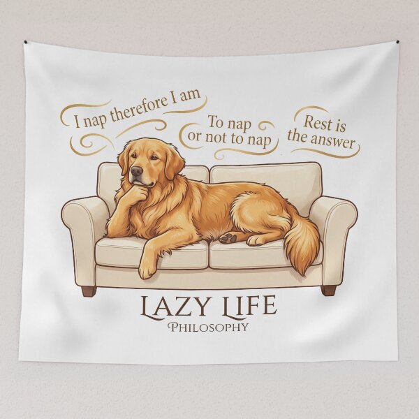Item preview, Golden Lazy Life Philosophy designed and sold by zoughlal.