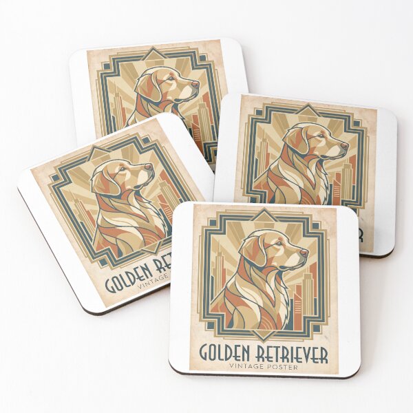 Item preview, Póster vintage de Golden Retriever designed and sold by zoughlal.
