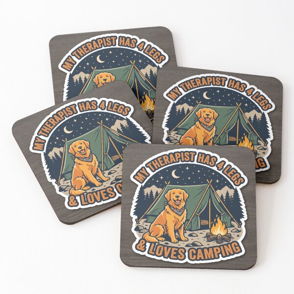 Item preview, My Therapist Has Four Legs Camping Dog Funny Sticker designed and sold by Design Lab Studio.