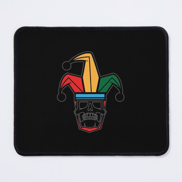 Item preview, "Evil Fool" Mascot Emblem: Colorful Jester Hat Skull Graphic designed and sold by GrimNest.