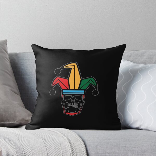 Item preview, "Evil Fool" Mascot Emblem: Colorful Jester Hat Skull Graphic designed and sold by GrimNest.