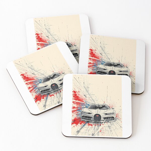 Item preview, Bugatti Supercar Abstract Geometric Splatter Wall Art designed and sold by Mediagraphic.