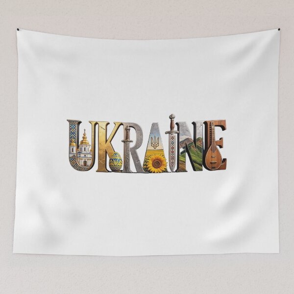 Item preview, Ukraine Landmark Typography Travel Design | Ukrainian Heritage & Culture Art designed and sold by VladisWorld.