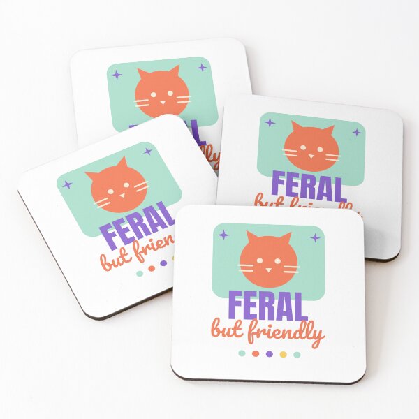 Item preview, Feral But Friendly - Funny Colourful Cat Shirt designed and sold by RankShift.