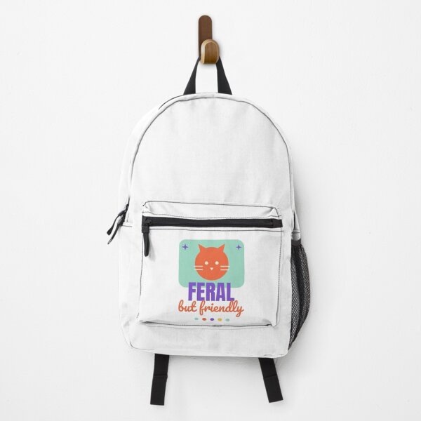 Item preview, Feral But Friendly - Funny Colourful Cat Shirt designed and sold by RankShift.