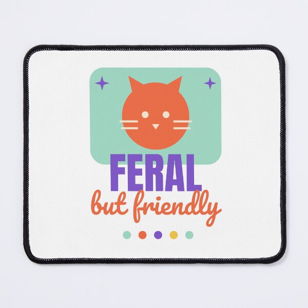 Item preview, Feral But Friendly - Funny Colourful Cat Shirt designed and sold by RankShift.