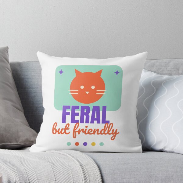 Item preview, Feral But Friendly - Funny Colourful Cat Shirt designed and sold by RankShift.