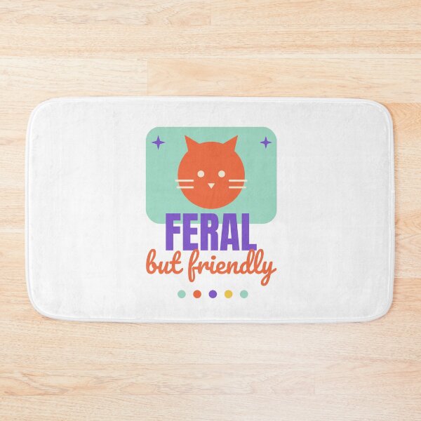 Item preview, Feral But Friendly - Funny Colourful Cat Shirt designed and sold by RankShift.