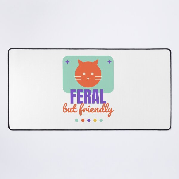 Item preview, Feral But Friendly - Funny Colourful Cat Shirt designed and sold by RankShift.