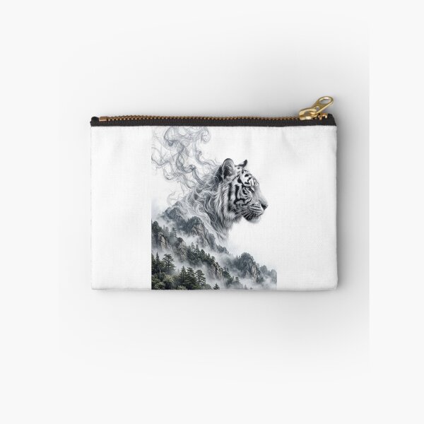 Item preview, Tiger Mountain Landscape Double Exposure Black White T-Shirt designed and sold by Mediagraphic.
