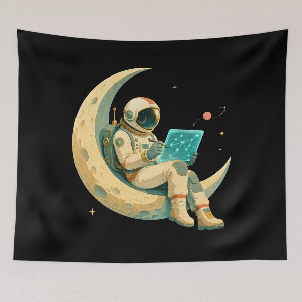 Item preview, Celestial Cartographer on the Crescent Moon  designed and sold by Sketchlegacy.