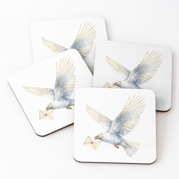 Item preview, White Dove Carrying Love Letter Romantic Messenger Bird designed and sold by sunnivamla.