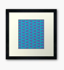 Blue tones geometric pattern Framed Print