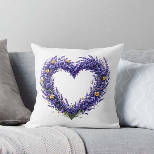 Item preview, Purple Lavender Floral Heart Watercolor Illustration designed and sold by BetweenForms.