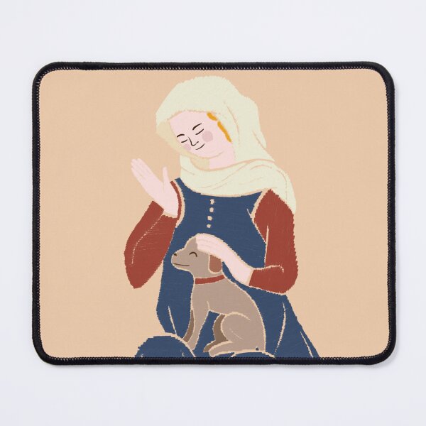 Item preview, Medieval Woman with Dog Illustration Design designed and sold by MariOyama.