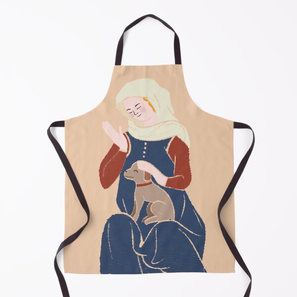 Item preview, Medieval Woman with Dog Illustration Design designed and sold by MariOyama.