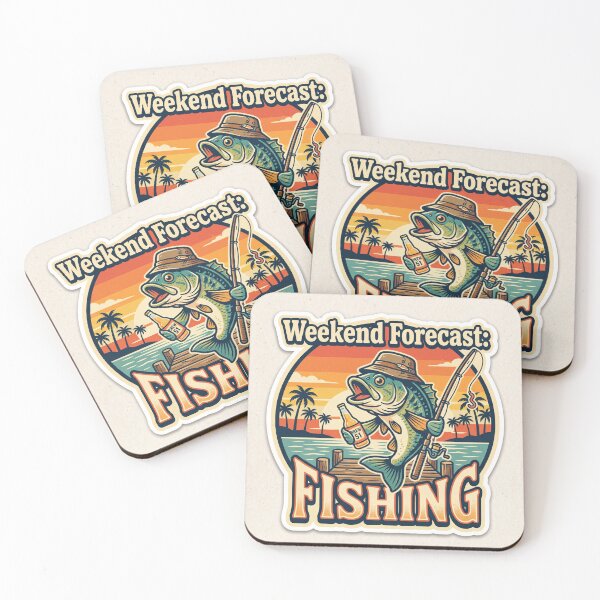 Item preview, Weekend Forecast Fishing Funny Vintage Sticker designed and sold by Design Lab Studio.