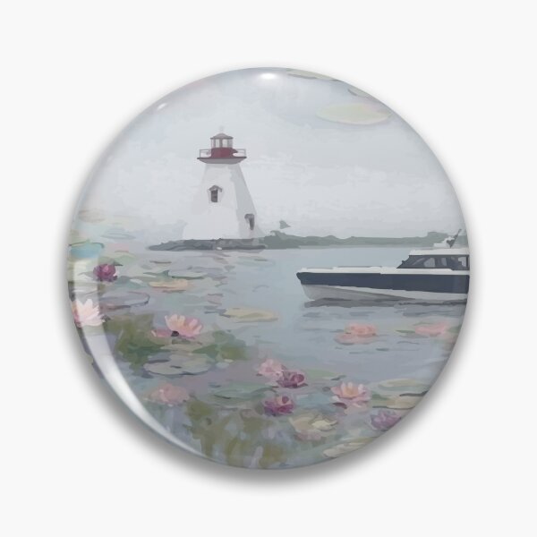 Item preview, Lighthouse Boat Water Lily Pattern designed and sold by FawnFeatherCo.